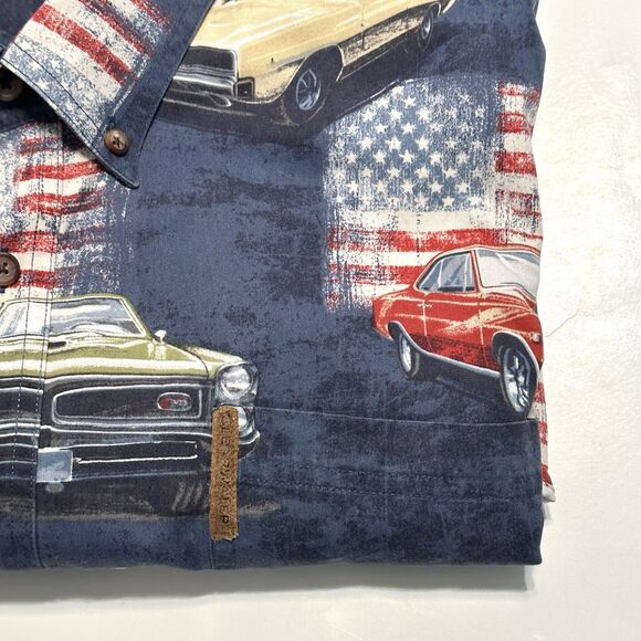 Clearwater Outfitters Shirt Mens 2XL Muscle Cars USA Challenger Malibu GTO Flags - Picture 8 of 8